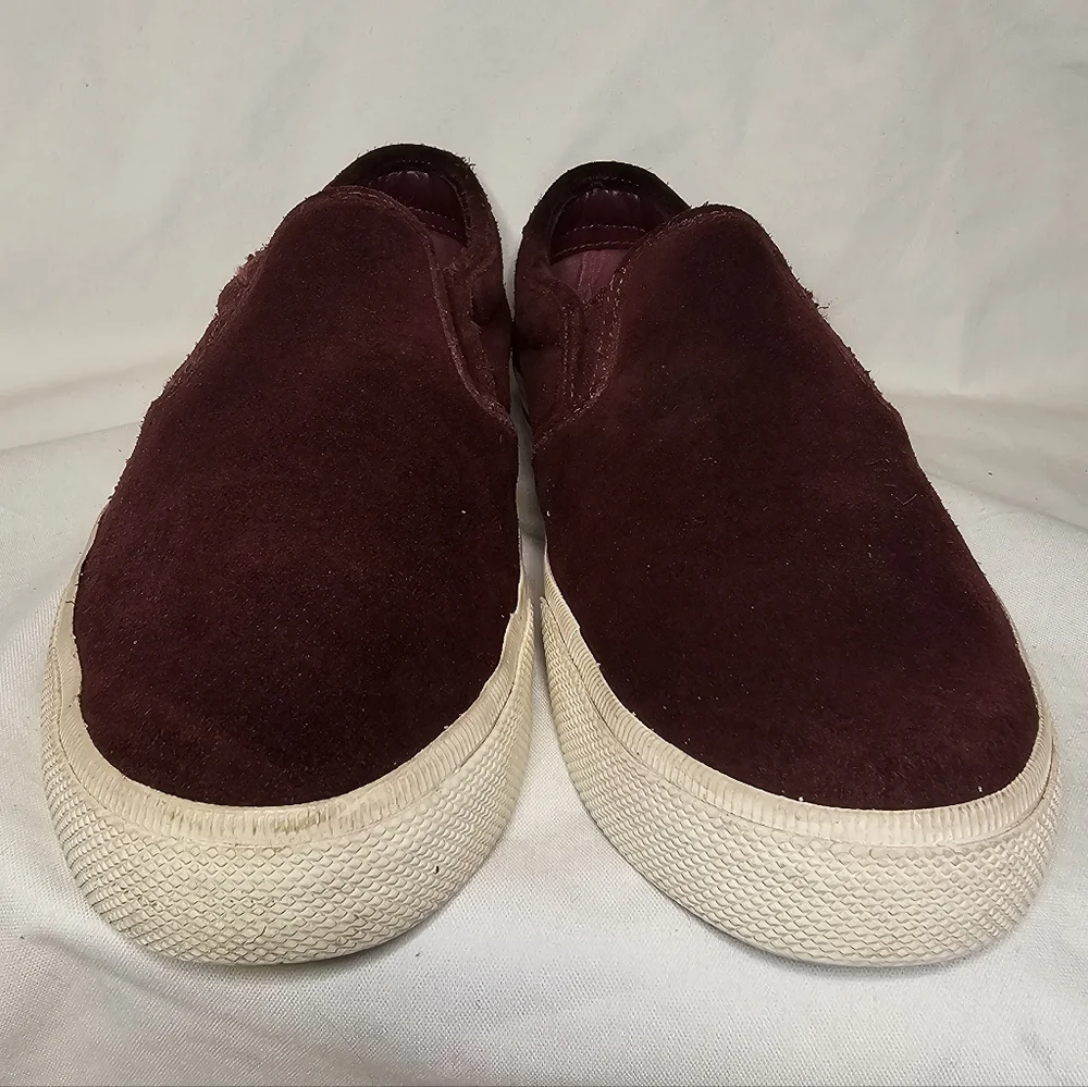 Polo Ralph Lauren Vaughn Shoes - Men's Size 10 - Burgundy Suede Slip-On Sneakers